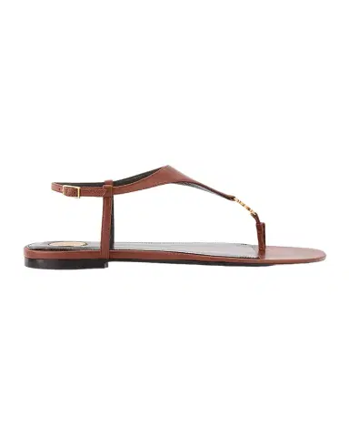 Saint Laurent Cassandra YSL Smooth Leather Sandals | Thumbnail 1 Saint Laurent Cassandra YSL Smooth Leather Sandals | Thumbnail 1