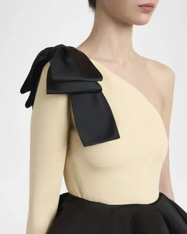 Valentino Garavani One-Shoulder Peplum Column Gown | Thumbnail 5