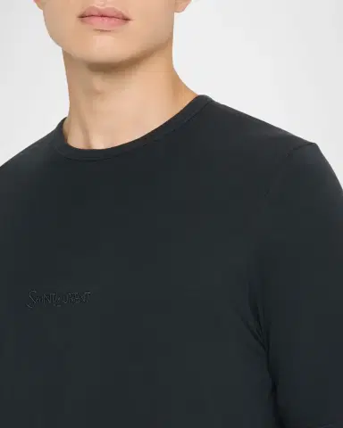 Saint Laurent Men's Basic Logo T-Shirt | Thumbnail 5 Saint Laurent Men's Basic Logo T-Shirt | Thumbnail 5