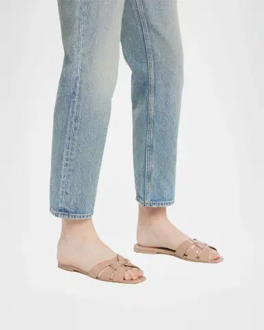 Saint Laurent Nu Pieds Woven Patent Flat Sandals | Thumbnail 2 Saint Laurent Nu Pieds Woven Patent Flat Sandals | Thumbnail 2