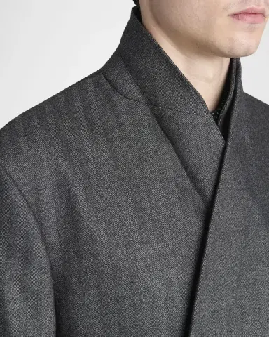 Giorgio Armani Men 's Chevron Pattern Wool Cashmere Blend Shawl Lapel Double Breasted Suit | Thumbnail 7