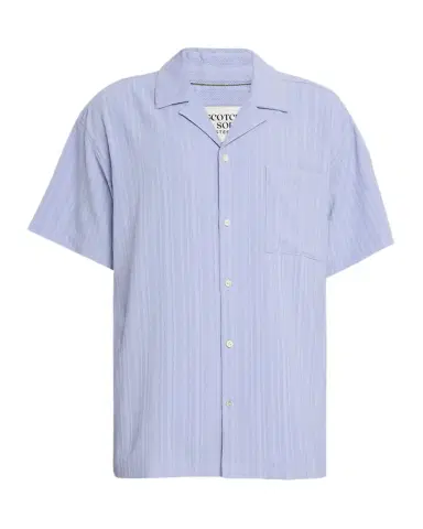 Scotch & Soda Men's Textured Stripe Pocket Short-Sleeve Shirt | Thumbnail 1