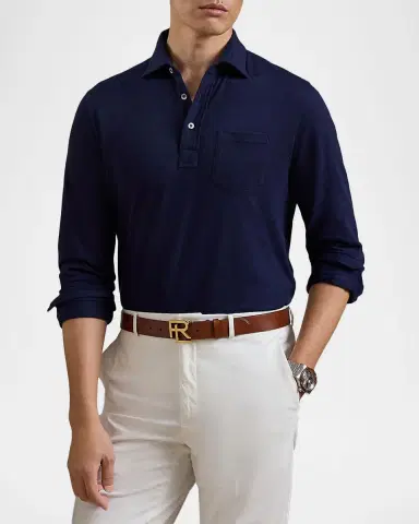 Ralph Lauren Purple Label Cotton-Cashmere Piqué Polo Shirt | Thumbnail 4