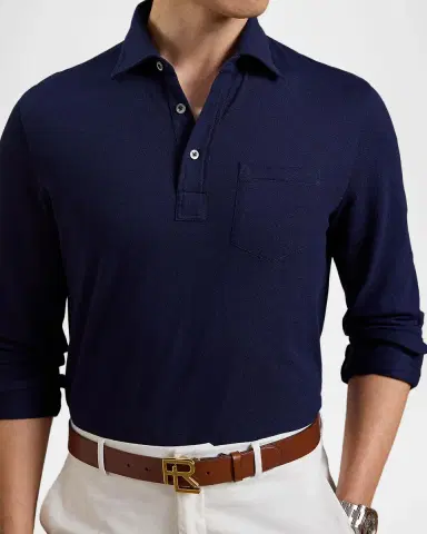 Ralph Lauren Purple Label Cotton-Cashmere Piqué Polo Shirt | Thumbnail 5