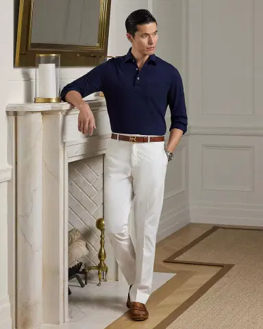 Ralph Lauren Purple Label Cotton-Cashmere Piqué Polo Shirt | Thumbnail 6