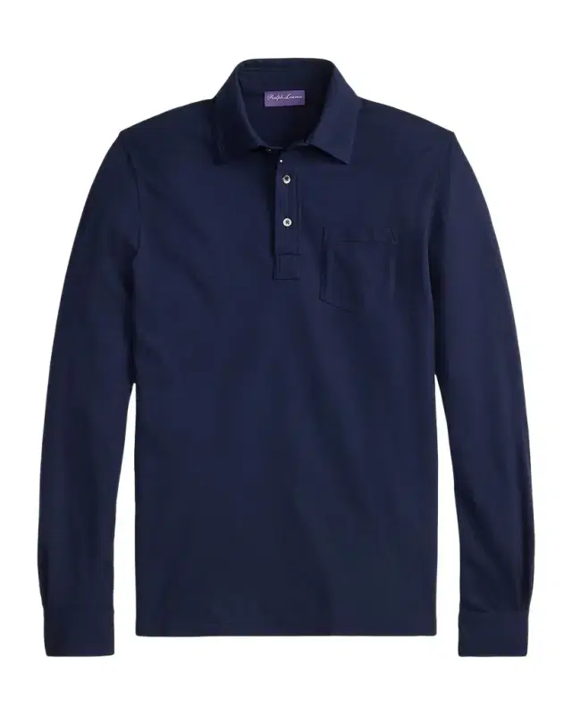 Ralph Lauren Purple Label Cotton-Cashmere Piqué Polo Shirt