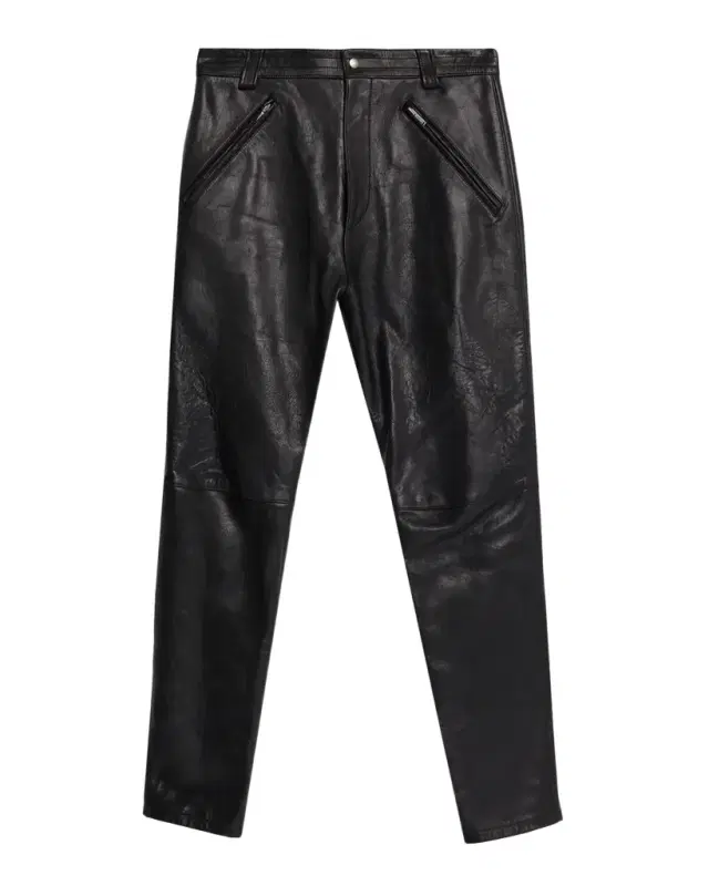 Saint Laurent Men 's Slim Textured Leather Pants