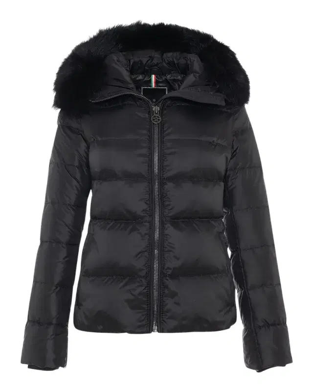 Gorski Short Down Apres-Ski Jacket with Detachable Toscana Lamb Hood Trim