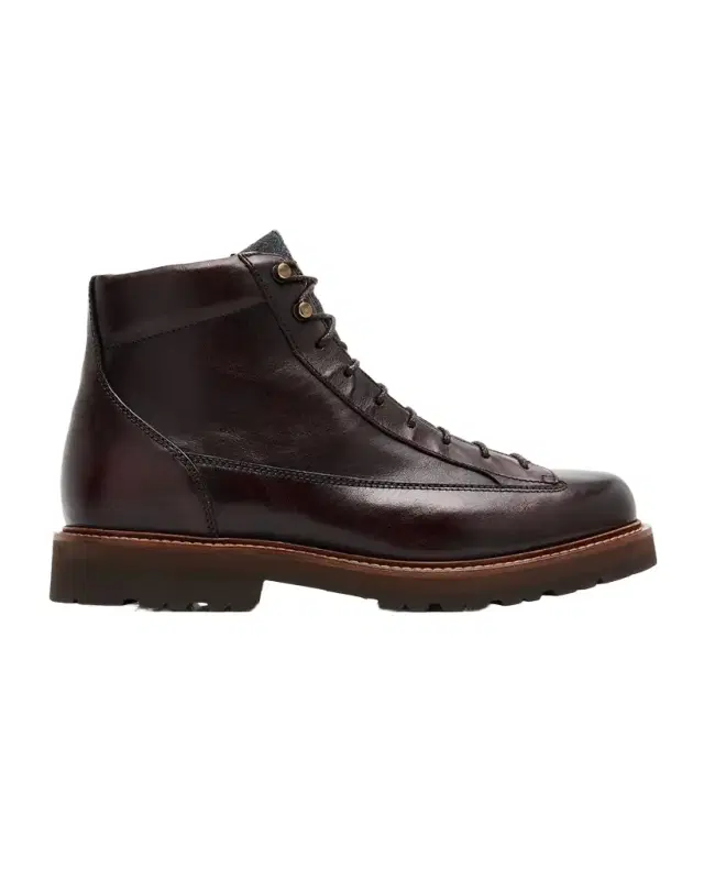 Men's Leather Wool-Tongue Hiking Ankle Boots