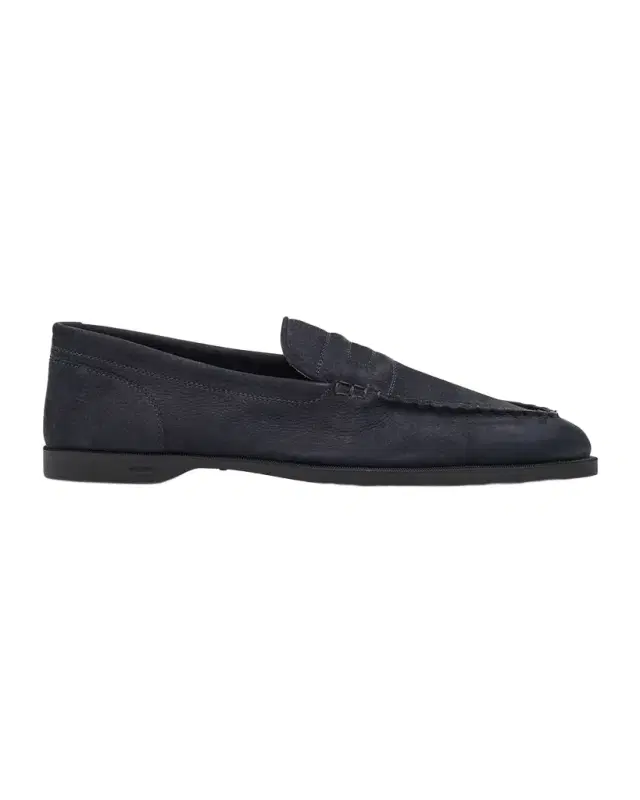 John Lobb Men 's Pace Nubuck Leather Penny Loafers