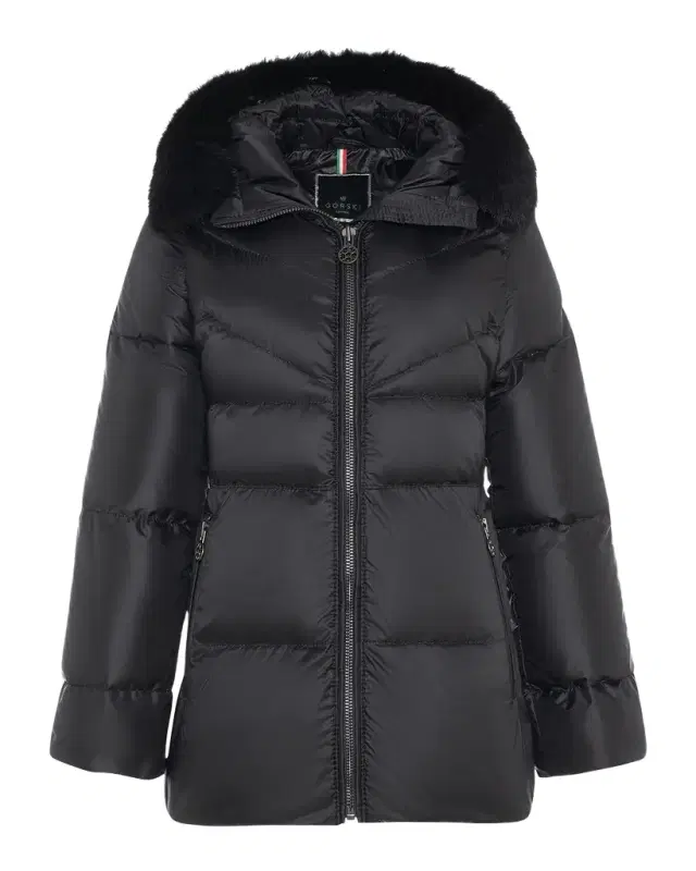 Gorski Apres-Ski Jacket With Detachable Toscana Lamb Shearling Hood Trim