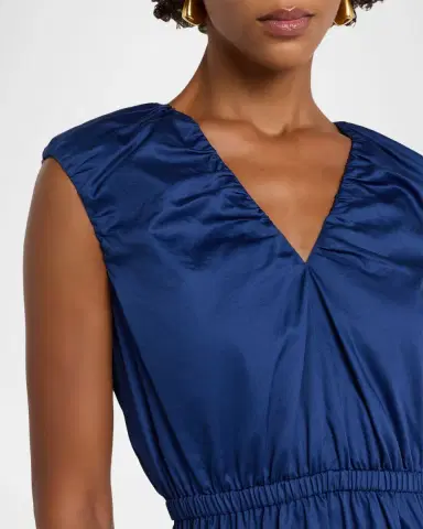 Joseph Sembat Sleeveless Cotton Sateen Midi Dress | Thumbnail 4