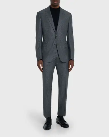 Giorgio Armani Men's Wool Micro-Houndstooth Two-Piece Suit | Thumbnail 2 Giorgio Armani Men's Wool Micro-Houndstooth Two-Piece Suit | Thumbnail 2