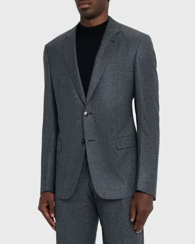 Giorgio Armani Men's Wool Micro-Houndstooth Two-Piece Suit | Thumbnail 4 Giorgio Armani Men's Wool Micro-Houndstooth Two-Piece Suit | Thumbnail 4