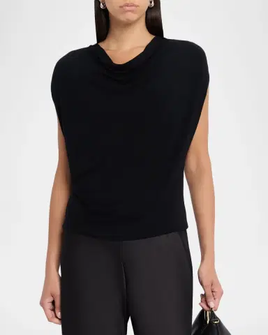 Vince Draped Cowl-Neck Top | Thumbnail 4