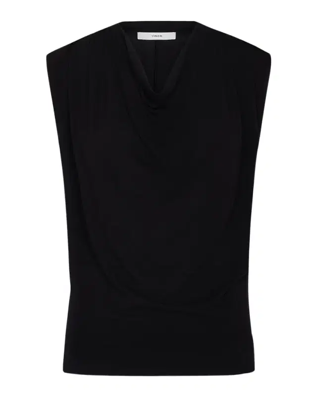 Vince Draped Cowl-Neck Top