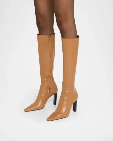 Saint Laurent Francoise Smooth Leather Knee-High Boots | Thumbnail 2