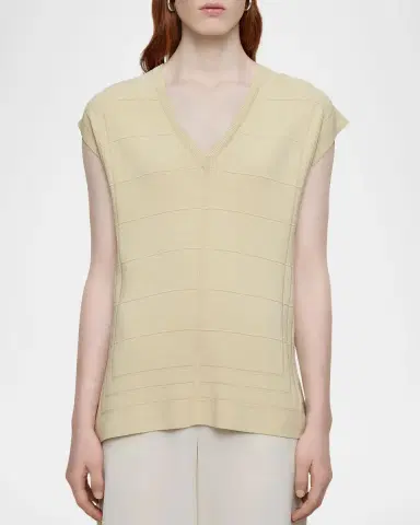 Joseph V-Neck Stretch Viscose Top | Thumbnail 2