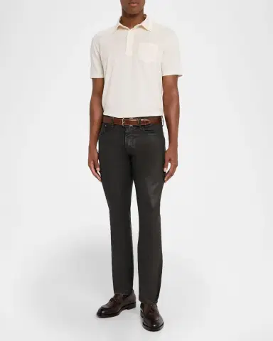 Ralph Lauren Purple Label Men's Cotton-Cashmere Piqué Polo Shirt | Thumbnail 2