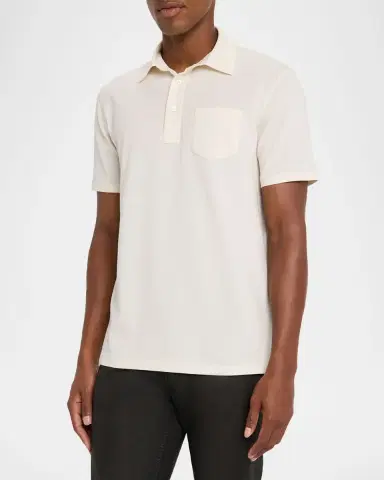 Ralph Lauren Purple Label Men's Cotton-Cashmere Piqué Polo Shirt | Thumbnail 4