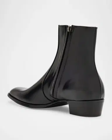 Saint Laurent Men's Roman 35 Leather Side-Zip Ankle Boots | Thumbnail 3 Saint Laurent Men's Roman 35 Leather Side-Zip Ankle Boots | Thumbnail 3