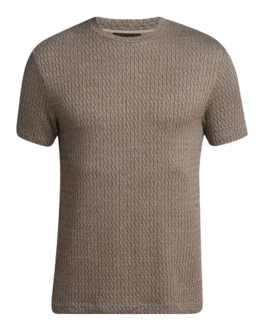 Giorgio Armani Men's Box-Jacquard Viscose Stretch Crewneck T-Shirt | Thumbnail 1 Giorgio Armani Men's Box-Jacquard Viscose Stretch Crewneck T-Shirt | Thumbnail 1