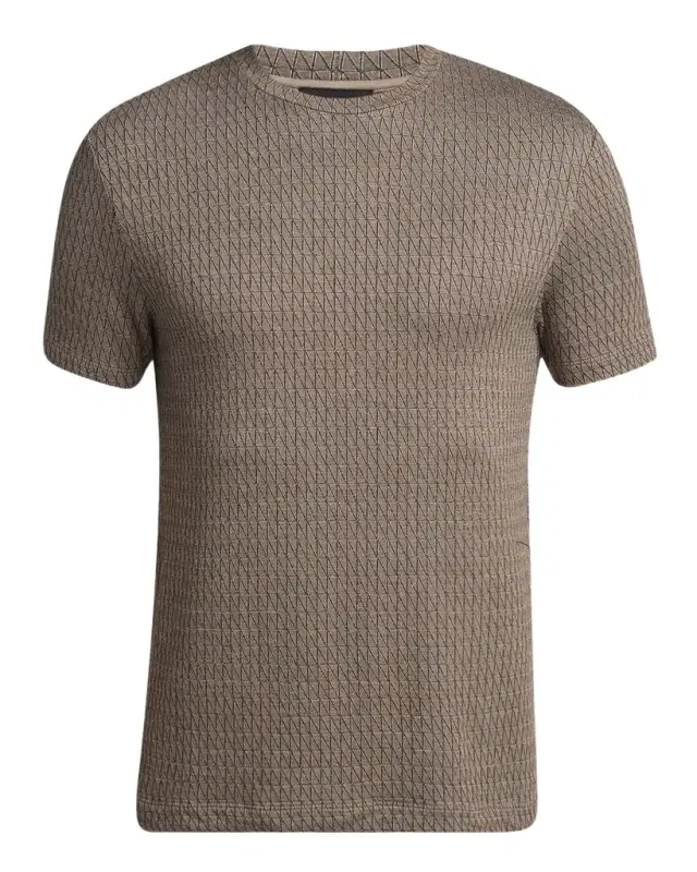 Men 's Box-Jacquard Viscose Stretch Crewneck T-Shirt