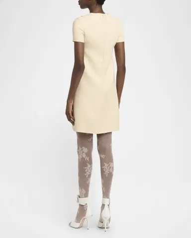 Valentino Garavani Embroidered Bow Satin Crepe Mini Dress | Thumbnail 3 Valentino Garavani Embroidered Bow Satin Crepe Mini Dress | Thumbnail 3