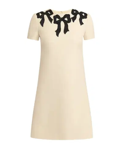 Valentino Garavani Embroidered Bow Satin Crepe Mini Dress | Thumbnail 1 Valentino Garavani Embroidered Bow Satin Crepe Mini Dress | Thumbnail 1
