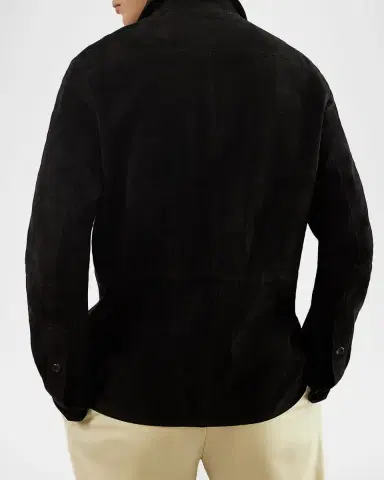 Ralph Lauren Purple Label Suede Overshirt | Thumbnail 3