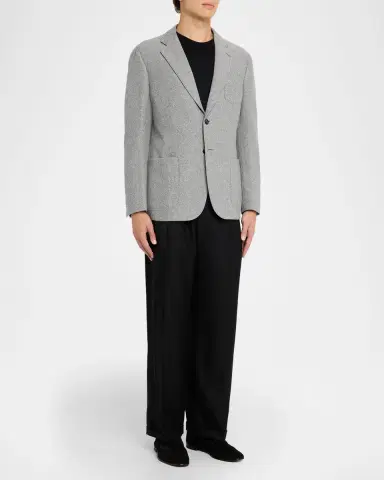 Giorgio Armani Men's Birdseye Cashmere Single-Breasted Blazer | Thumbnail 2 Giorgio Armani Men's Birdseye Cashmere Single-Breasted Blazer | Thumbnail 2