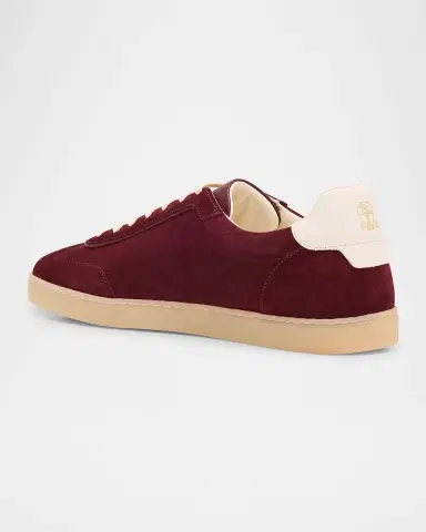 Brunello Cucinelli Men's Suede T-Toe Low-Top Sneakers | Thumbnail 4 Brunello Cucinelli Men's Suede T-Toe Low-Top Sneakers | Thumbnail 4