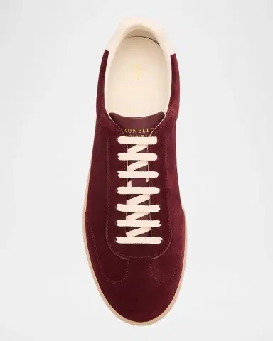 Brunello Cucinelli Men's Suede T-Toe Low-Top Sneakers | Thumbnail 6 Brunello Cucinelli Men's Suede T-Toe Low-Top Sneakers | Thumbnail 6