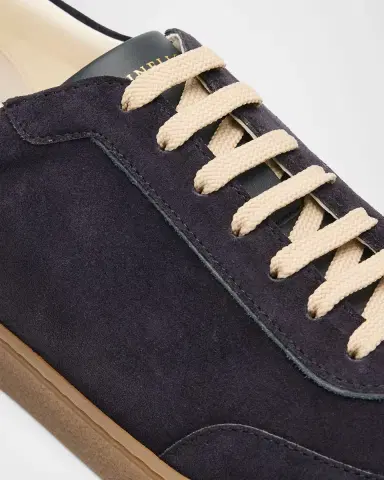 Brunello Cucinelli Men's Suede T-Toe Low-Top Sneakers | Thumbnail 5 Brunello Cucinelli Men's Suede T-Toe Low-Top Sneakers | Thumbnail 5