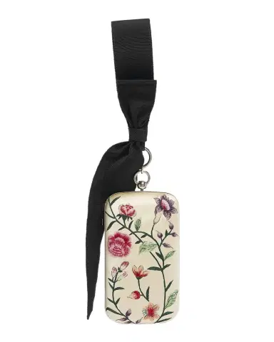 Givenchy Floral-Embroidered Wristlet Clutch Bag in Satin | Thumbnail 1 Givenchy Floral-Embroidered Wristlet Clutch Bag in Satin | Thumbnail 1