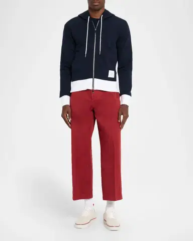 Thom Browne Men's Cotton 4-Bar Stripe Full-Zip Hoodie | Thumbnail 2