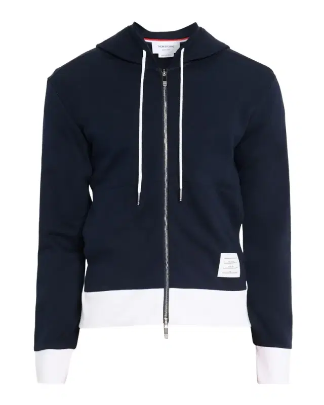 Men 's Cotton 4-Bar Stripe Full-Zip Hoodie