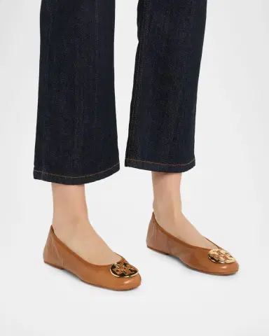 Tory Burch Reva Travel Leather Ballet Flats | Thumbnail 2