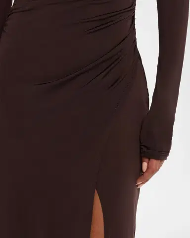 Lapointe Ruched Mock-Neck Jersey Column Gown | Thumbnail 5