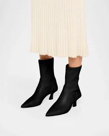 Stuart Weitzman 50mm Vinnie Stretch Leather Booties | Thumbnail 2