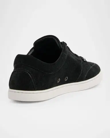 Christian Louboutin Men's Chambelisneak Collar-Pin Suede Low-Top Sneakers | Thumbnail 2 Christian Louboutin Men's Chambelisneak Collar-Pin Suede Low-Top Sneakers | Thumbnail 2