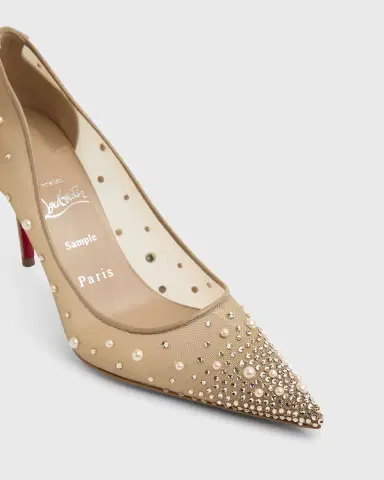 Christian Louboutin 80mm Miss Z Degrastra Embellished Mesh Pumps | Thumbnail 3