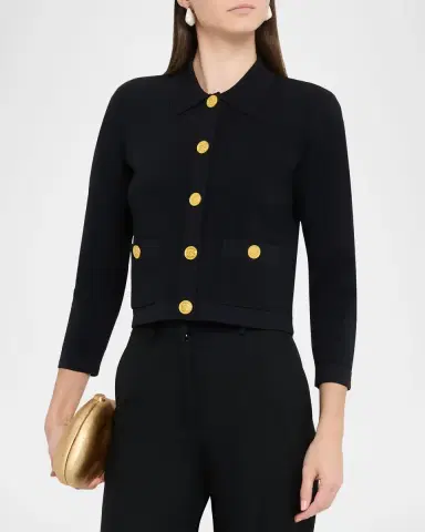L'AGENCE Osiris Collared Cardigan | Thumbnail 4