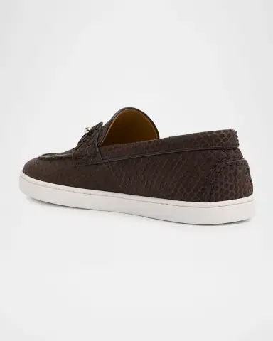 Christian Louboutin Men's Chambeliboat Python Collar-Pin Boat Shoes | Thumbnail 2 Christian Louboutin Men's Chambeliboat Python Collar-Pin Boat Shoes | Thumbnail 2
