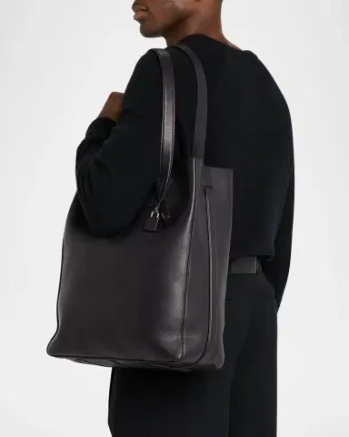 Tom Ford Men's Natural Leather North-South Tote Bag | Thumbnail 2