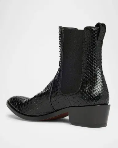 Tom Ford Shiny Python Stamped Leather Chelsea Boots | Thumbnail 4 Tom Ford Shiny Python Stamped Leather Chelsea Boots | Thumbnail 4