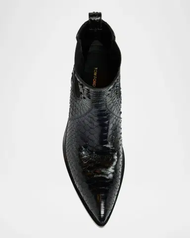 Tom Ford Shiny Python Stamped Leather Chelsea Boots | Thumbnail 6 Tom Ford Shiny Python Stamped Leather Chelsea Boots | Thumbnail 6