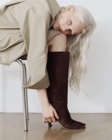 Stuart Weitzman 50mm Vinnie Suede Knee-High Boots | Thumbnail 4