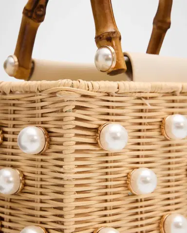 BTB Los Angeles Chloe Pearly Rattan Box Top-Handle Bag | Thumbnail 5 BTB Los Angeles Chloe Pearly Rattan Box Top-Handle Bag | Thumbnail 5