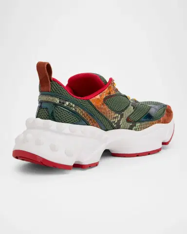Christian Louboutin Men's So Flo Mesh & Snakeskin Runner Sneakers | Thumbnail 2